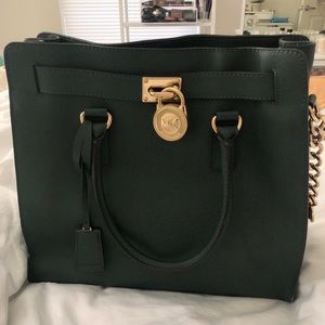 Dark Green Michael Kors Leather Purse Bag